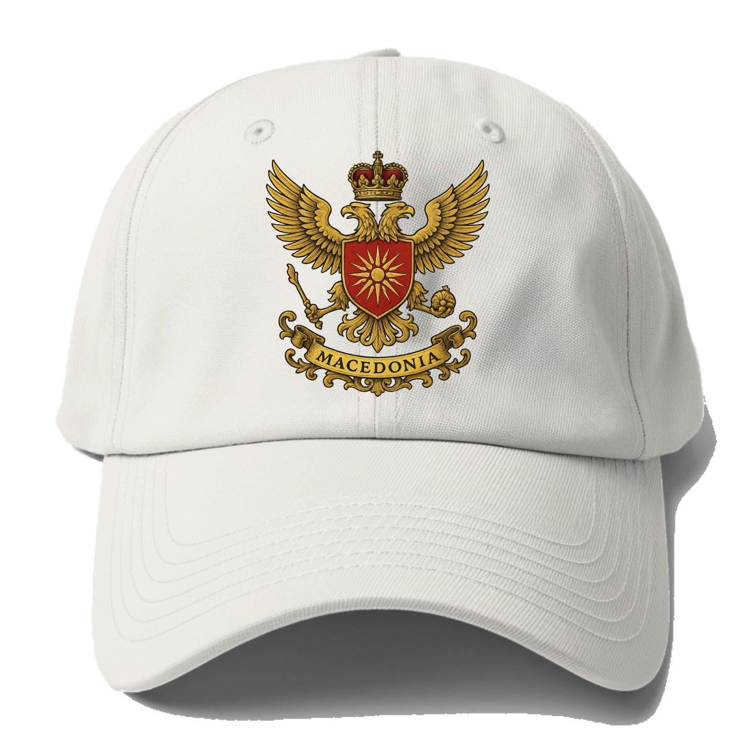 Macedonia Heritage Badge - Baseball Cap For Big Heads - Off White