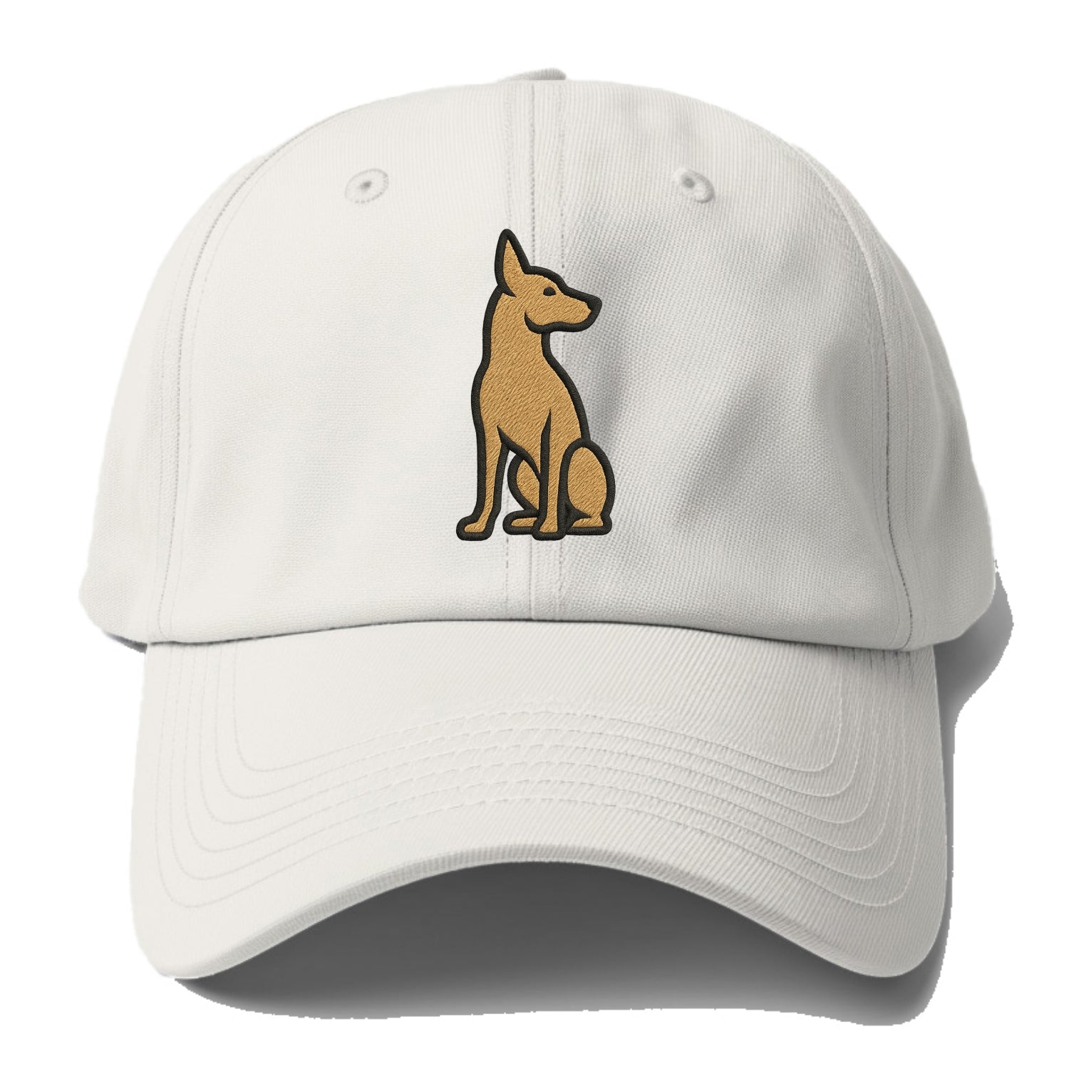 Pharaoh Hound - Tan colored sitting pose Baseball Cap - Off White