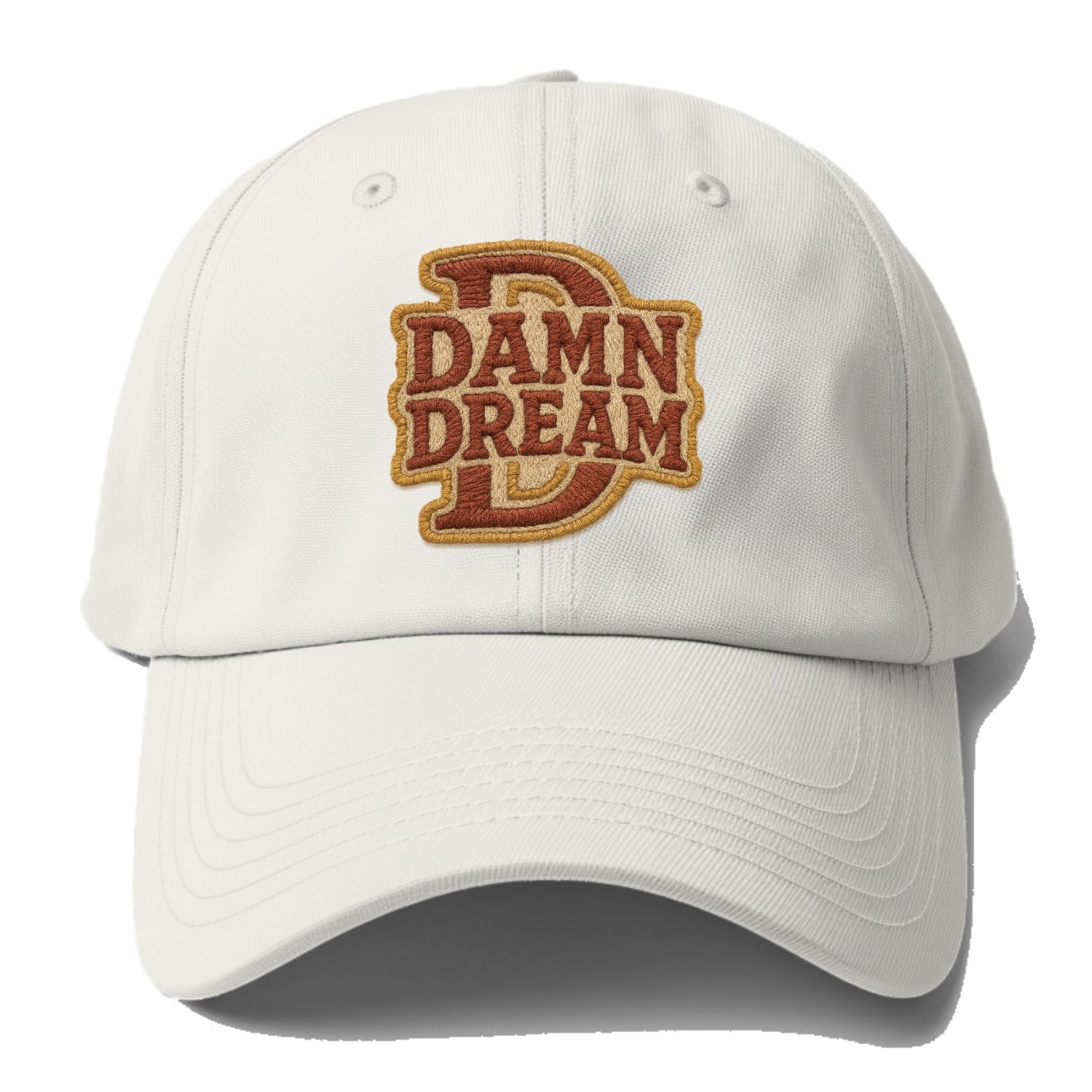 DAMN;DREAM BIG Motivational White Cap - Baseball Cap - Off White