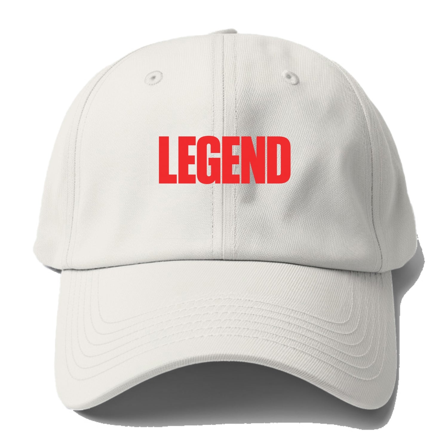 Bold typography design - "LEGEND" - remarkable person, iconic status - Baseball Cap For Big Heads - Off White