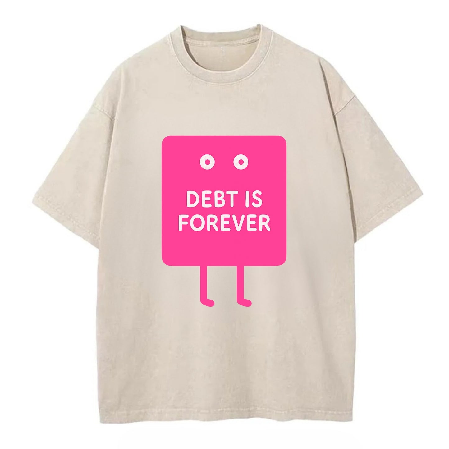 DEBT IS FOREVER | Immortal credit card - Vintage T-shirt - Off White