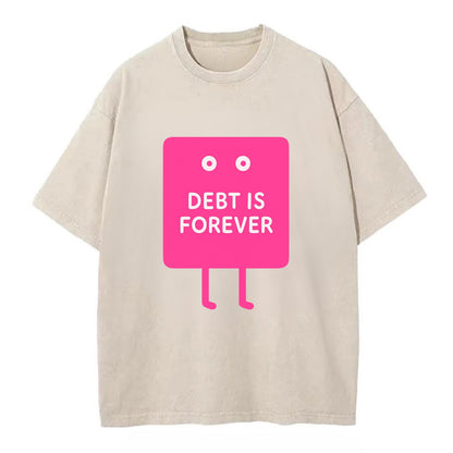 DEBT IS FOREVER | Immortal credit card - Vintage T-shirt - Off White