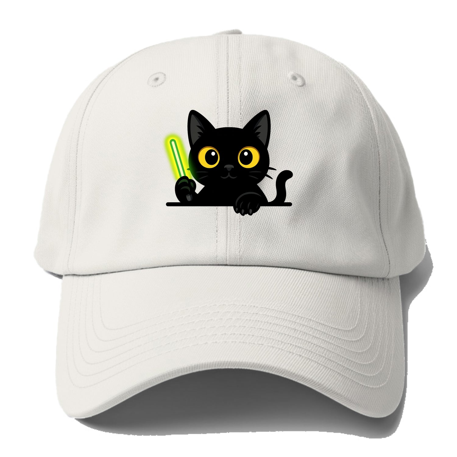 Midnight the black cat fist bumping the viewer with right paw extended. - Baseball Cap - Off White