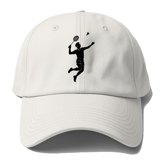 Badminton player jumping for a smash - Baseball Cap - Off White