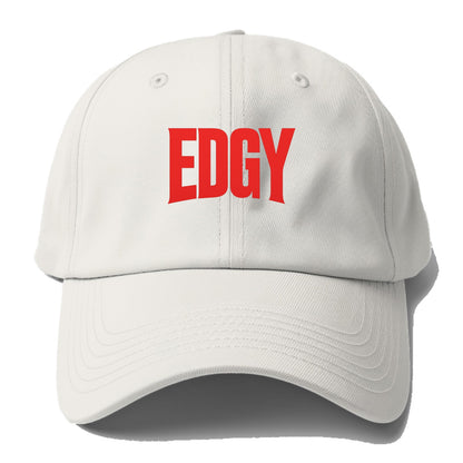 Bold typography design - "EDGY" - pushing boundaries, unconventional - Baseball Cap For Big Heads - Off White