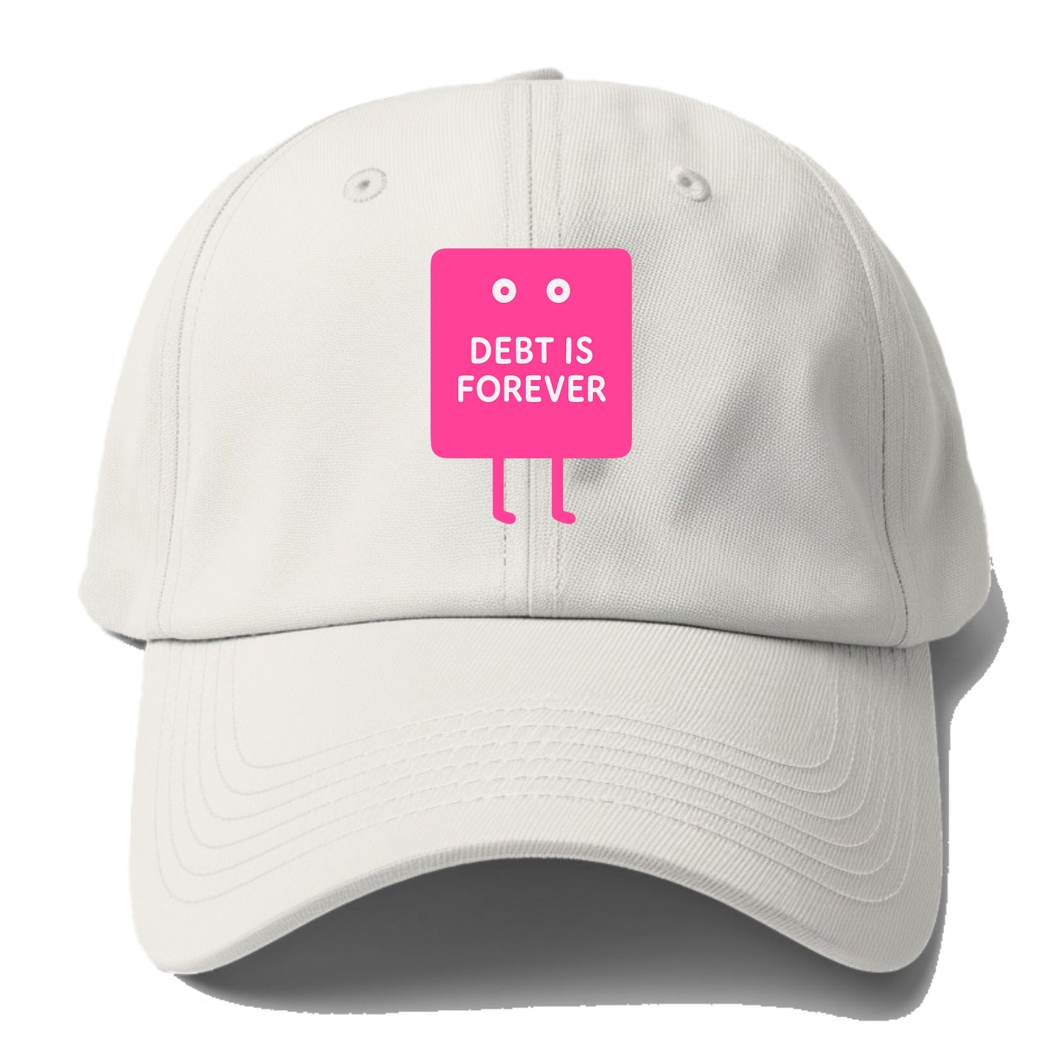 DEBT IS - Baseball Cap For Big Heads - Off White