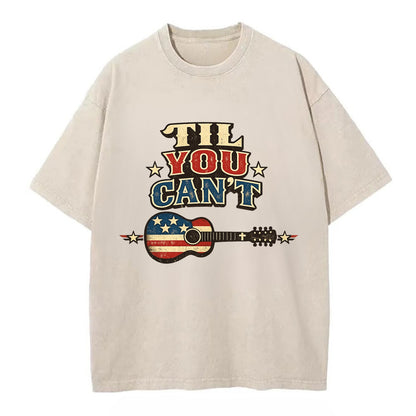 Til You Cant - Flag Guitar - Vintage T-shirt - Off White