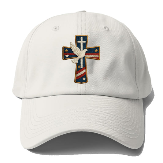 Dove and Cross  - Baseball Cap - Off White