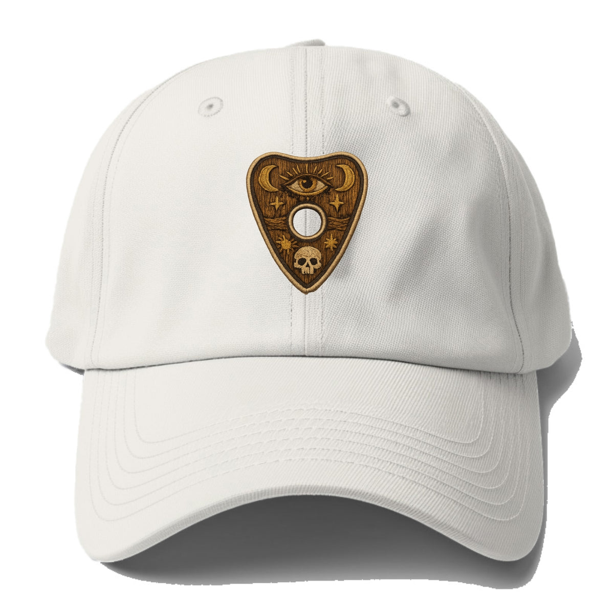 OUIJA PLANCHETTE - spirit board pointer in wood and gold , seance - Baseball Cap For Big Heads - Off White
