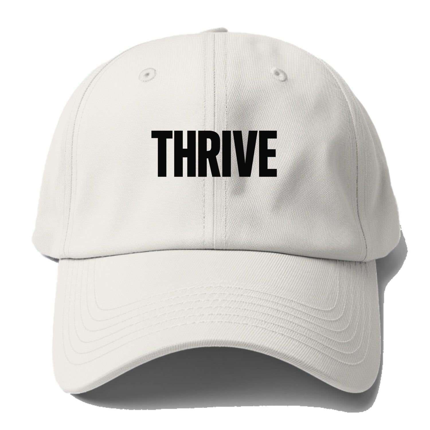 Bold typography design - "THRIVE" - flourishing, doing well - Baseball Cap - Off White