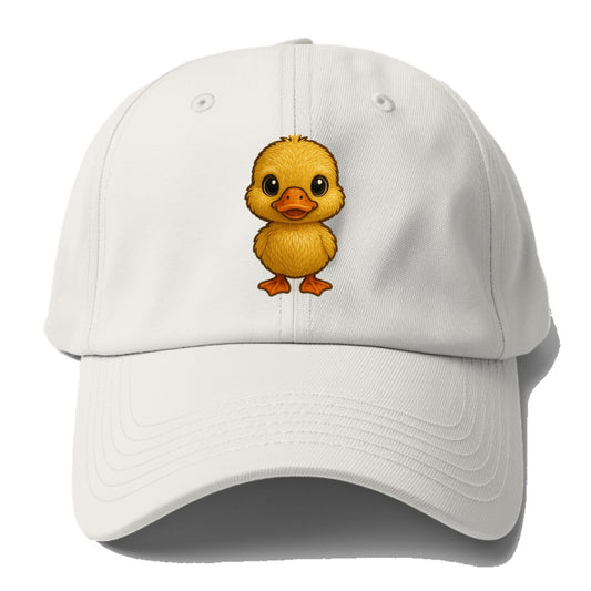 Baby Duck Duckling - yellow fluffy, orange beak, bright eyes, - Baseball Cap For Big Heads - Off White