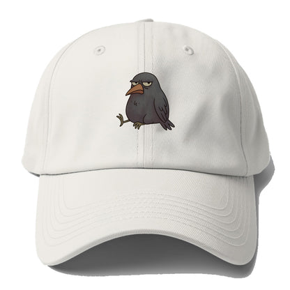 THE CROW JUDGES SILENTLY | Black crow with - Baseball Cap For Big Heads - Off White