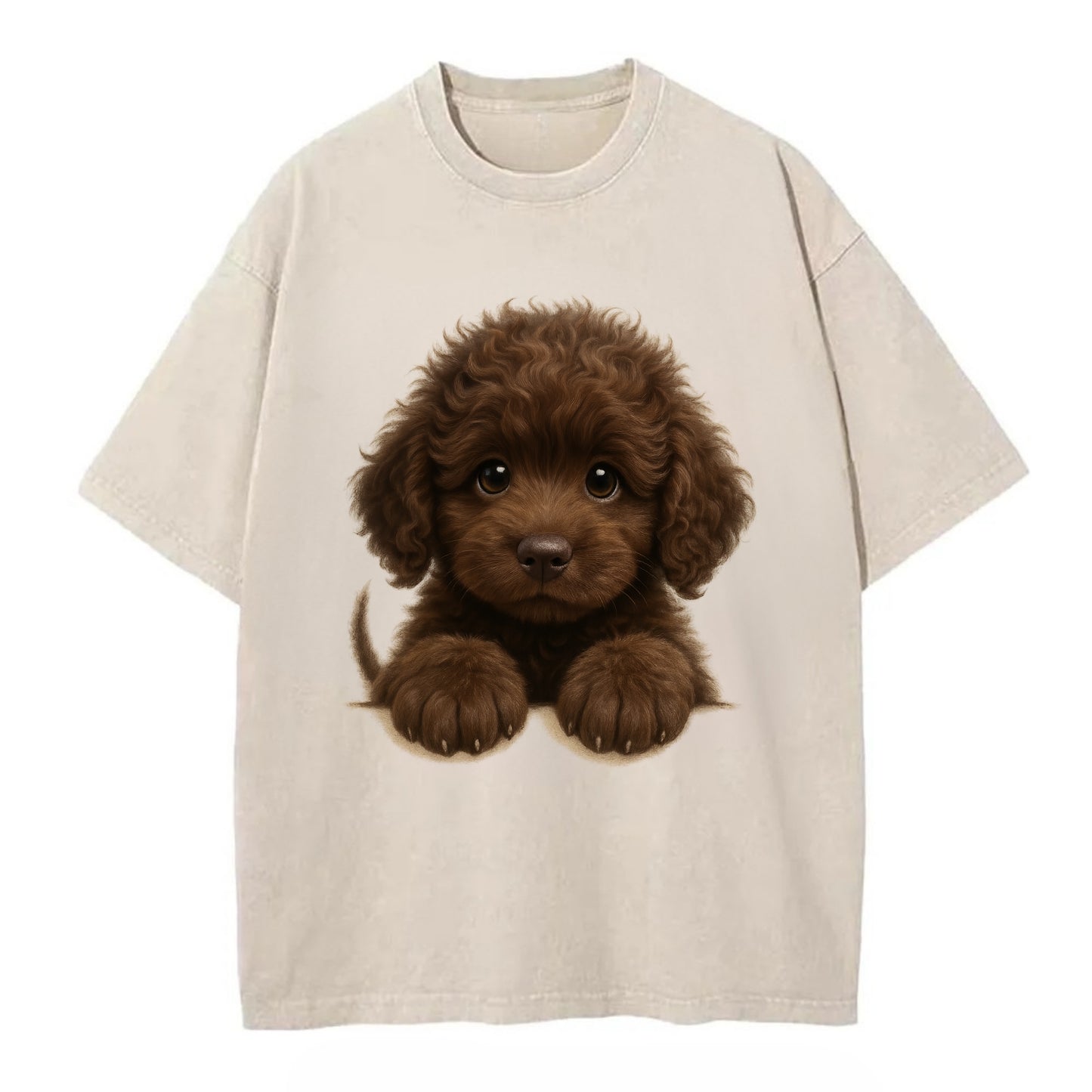Irish Water Spaniel  - Vintage T-shirt - Off White