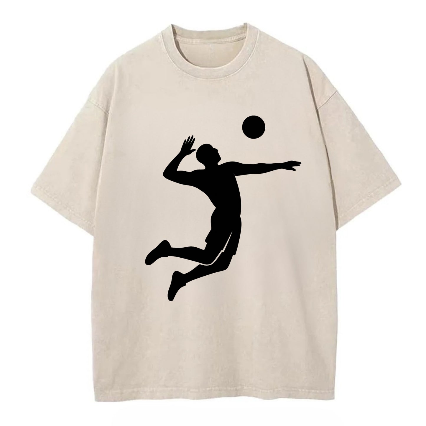 Volleyball player spiking ball - Vintage T-shirt - Off White