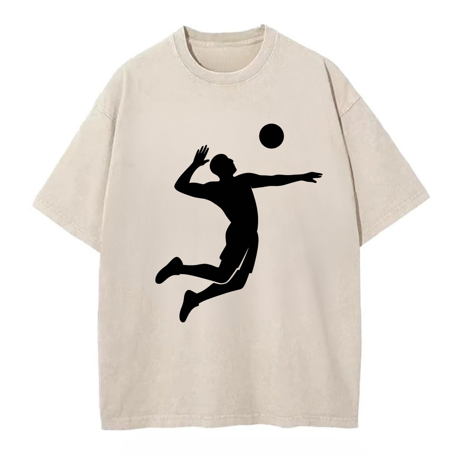 Volleyball player spiking ball - Vintage T-shirt - Off White