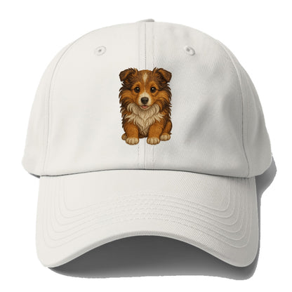 Baby Shetland Sheepdog Puppy - mini collie look, flowing mane, - Baseball Cap For Big Heads - Off White