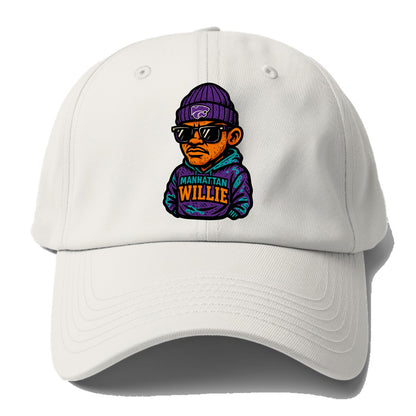 Manhattan Willie wearing Kansas State beanie with powercat patch - Baseball Cap For Big Heads - Off White