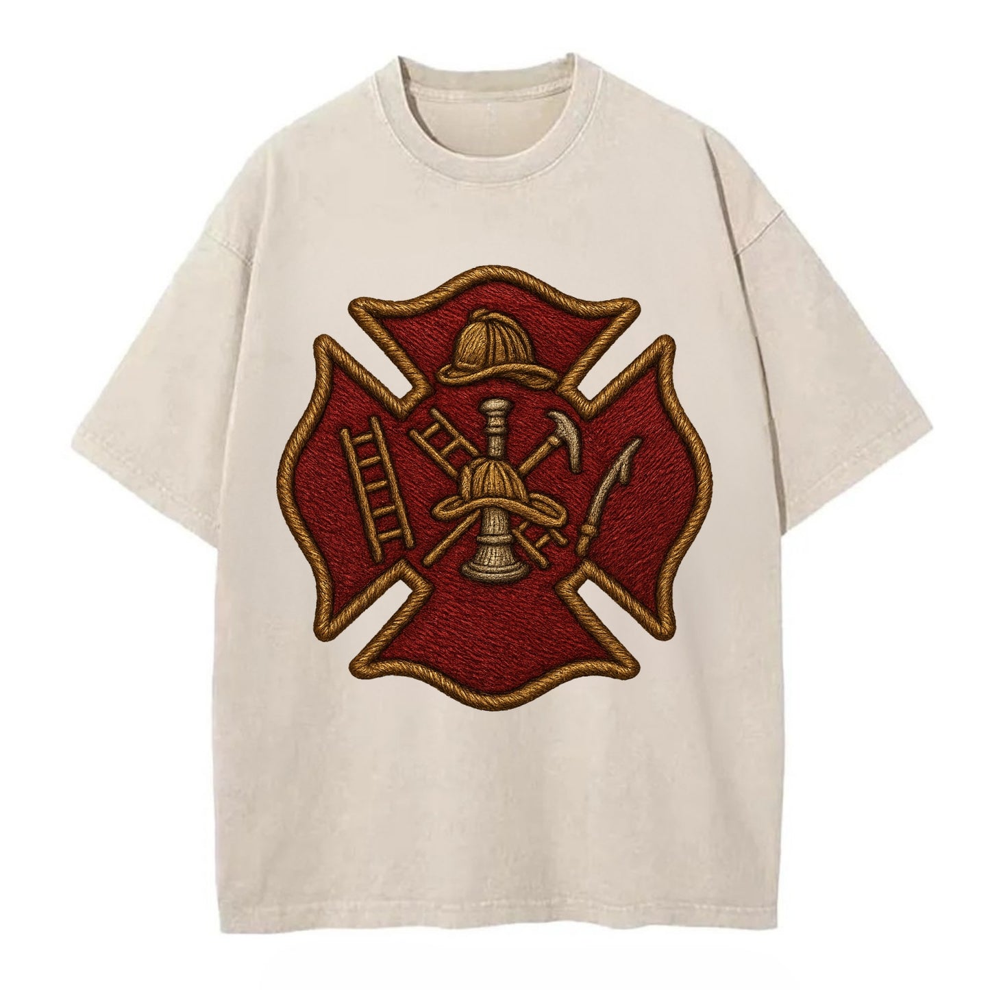 Maltese Cross  - Vintage T-shirt - Off White