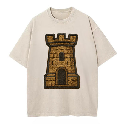 Castle Tower  - Vintage T-shirt - Off White
