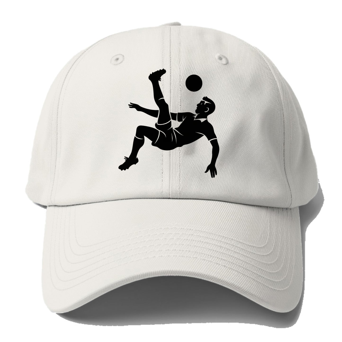 Soccer player doing a bicycle kick - Baseball Cap - Off White