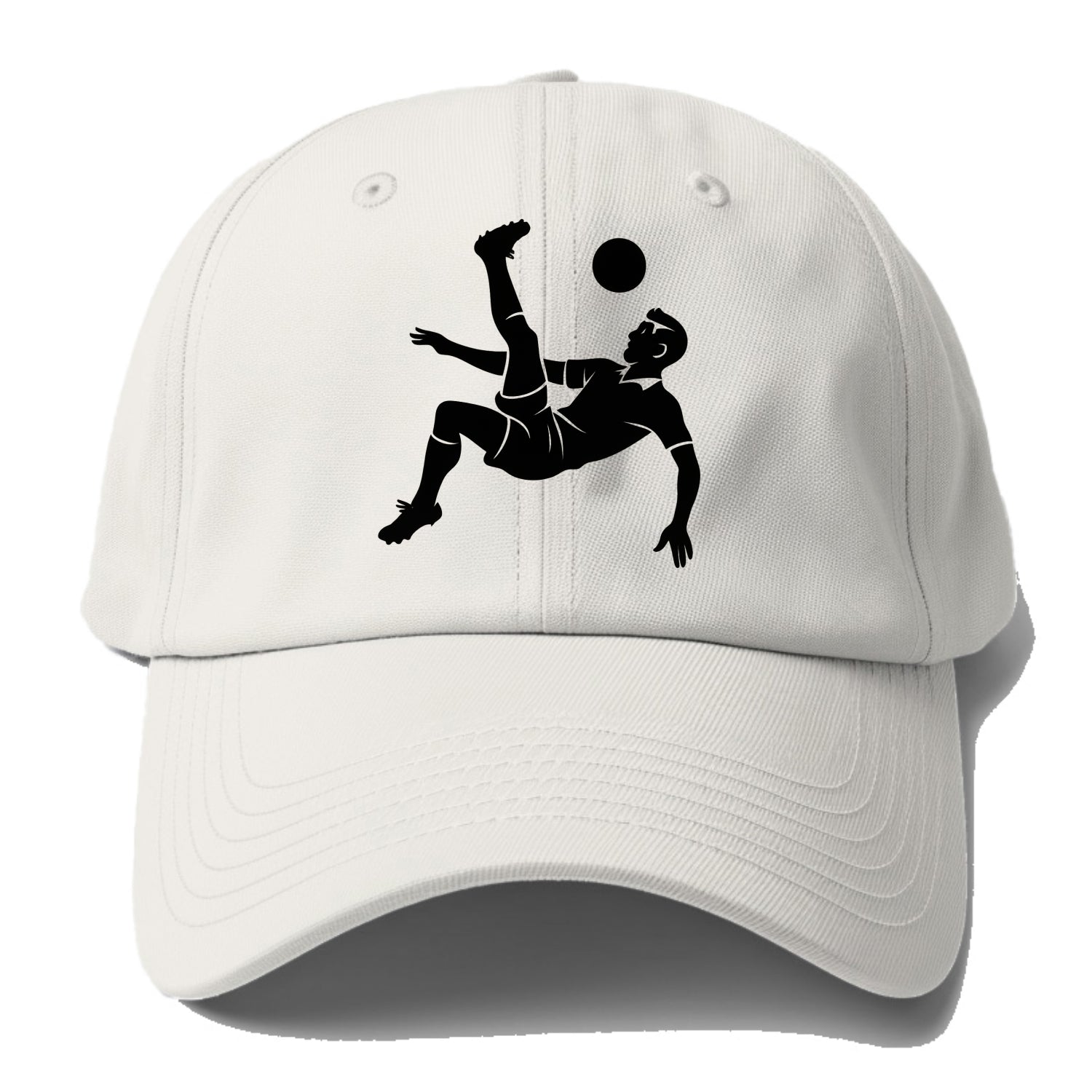 Soccer player doing a bicycle kick - Baseball Cap - Off White
