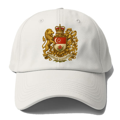 Singapore Merlion Emblem - Baseball Cap For Big Heads - Off White