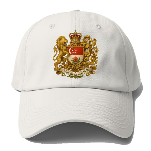 Singapore Merlion Emblem - Baseball Cap For Big Heads - Off White