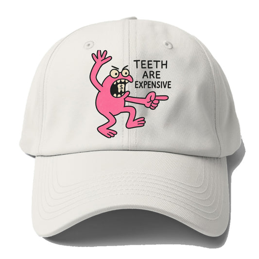 TEETH ARE EXPENSIVE | Dollar sign molar - Baseball Cap - Off White
