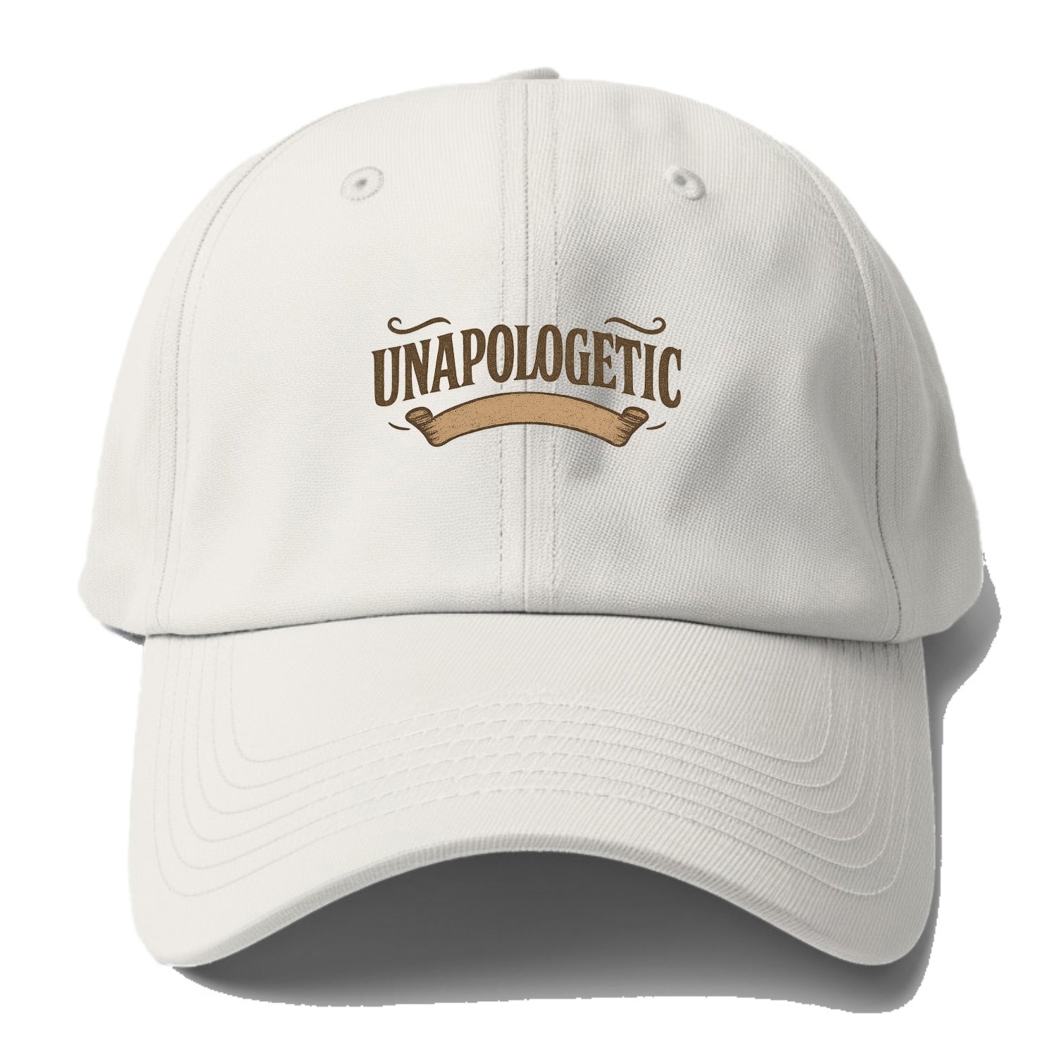 Bold typography design - "UNAPOLOGETIC" - no regrets, owning it - Baseball Cap For Big Heads - Off White
