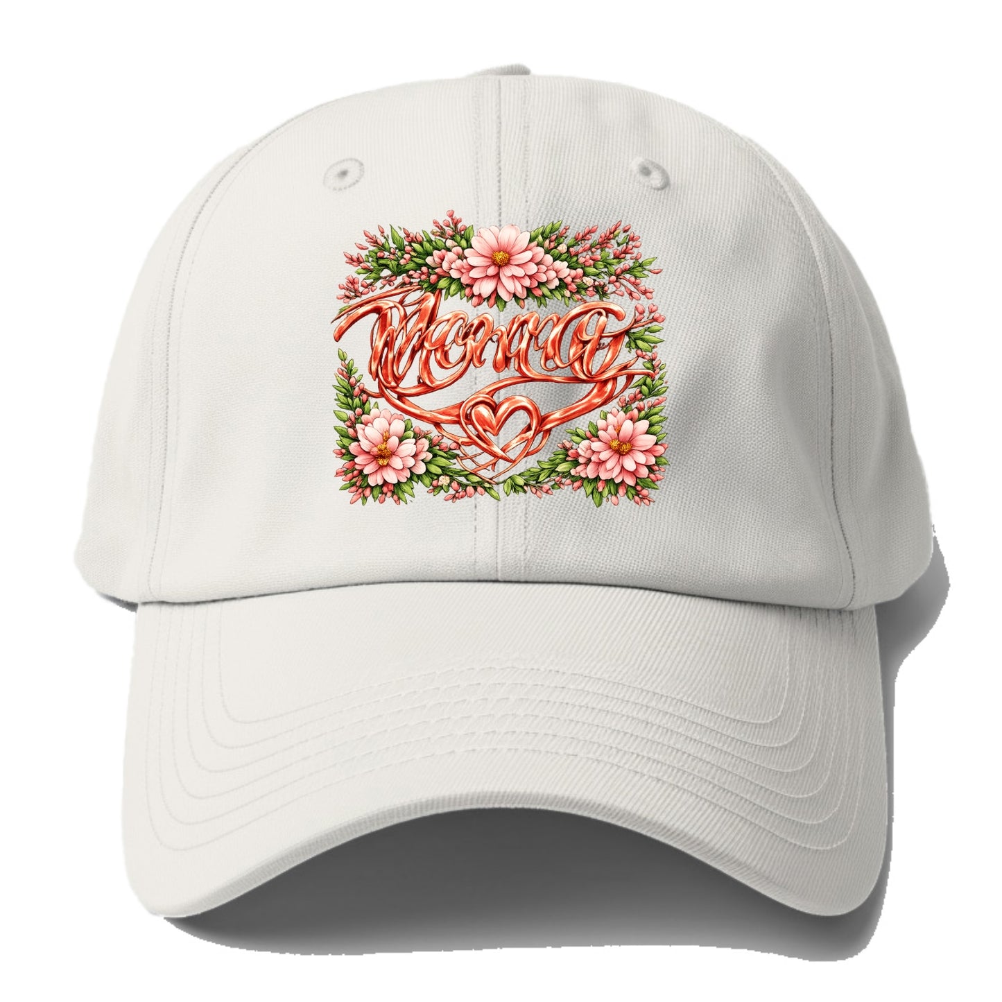 Mama Script - Baseball Cap For Big Heads - Off White