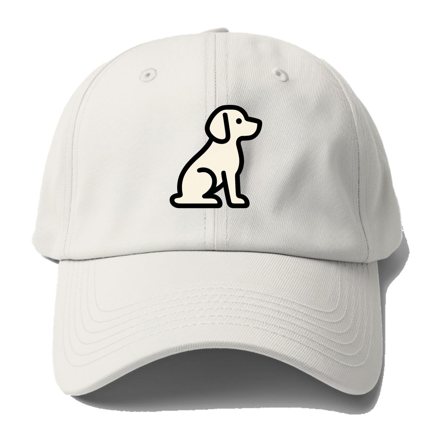 Beagle - Modern minimal sitting pose wit - Baseball Cap For Big Heads - Off White