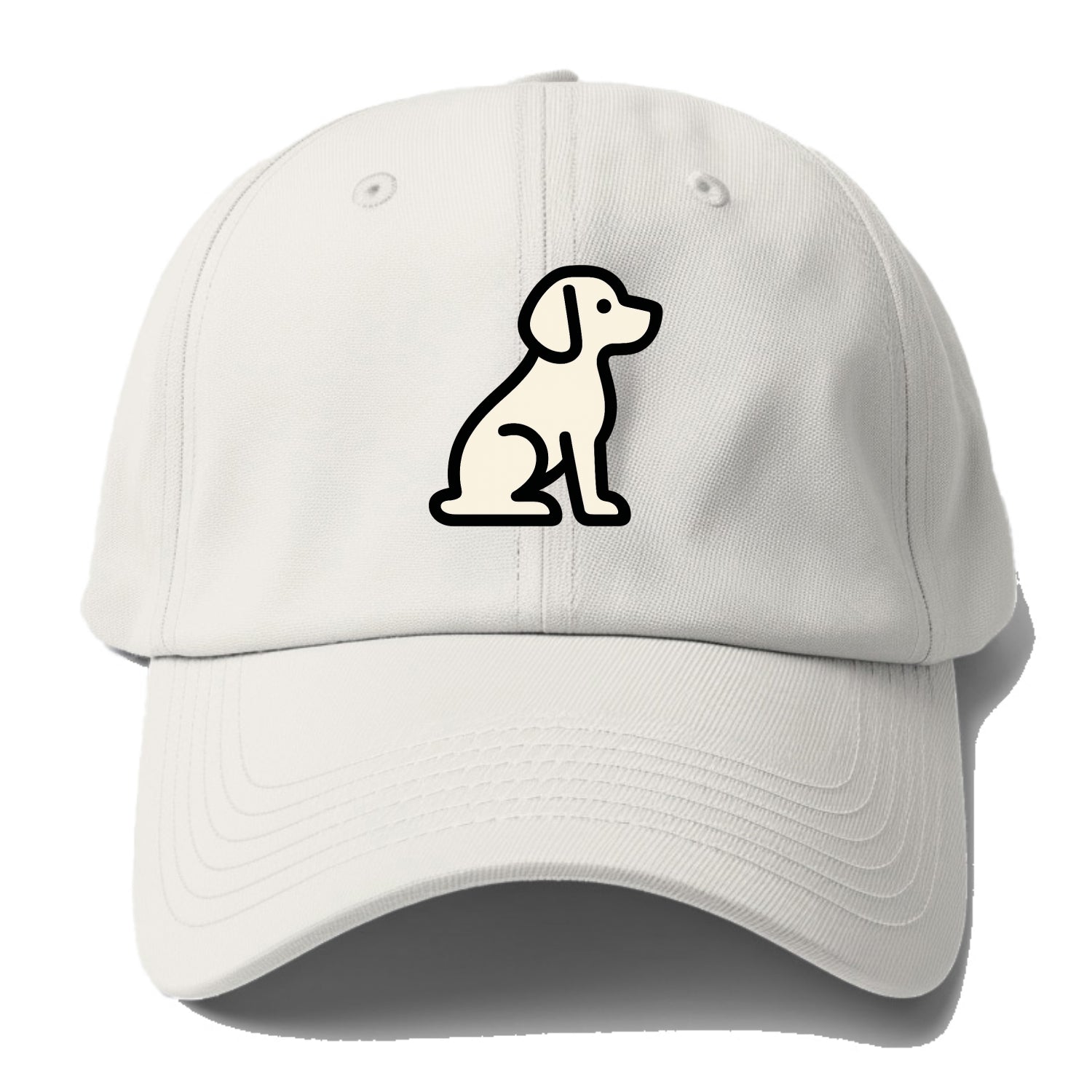 Beagle - Modern minimal sitting pose wit - Baseball Cap For Big Heads - Off White