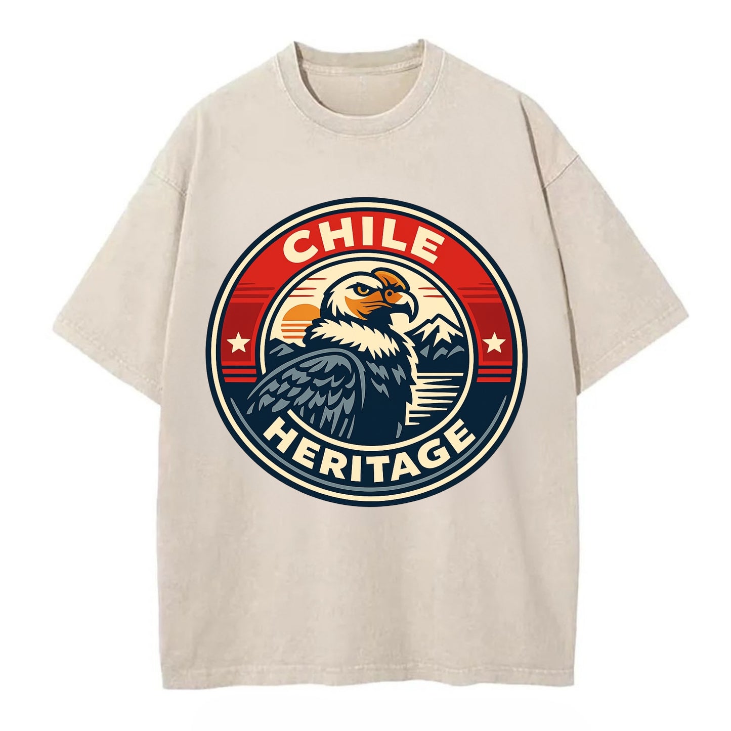 Andean Spirit Emblem - Vintage T-shirt - Off White