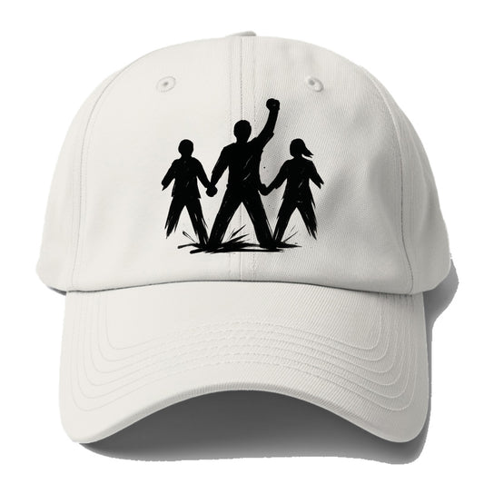 Human chain formation - unity and protection ink brushwork - Baseball Cap - Off White