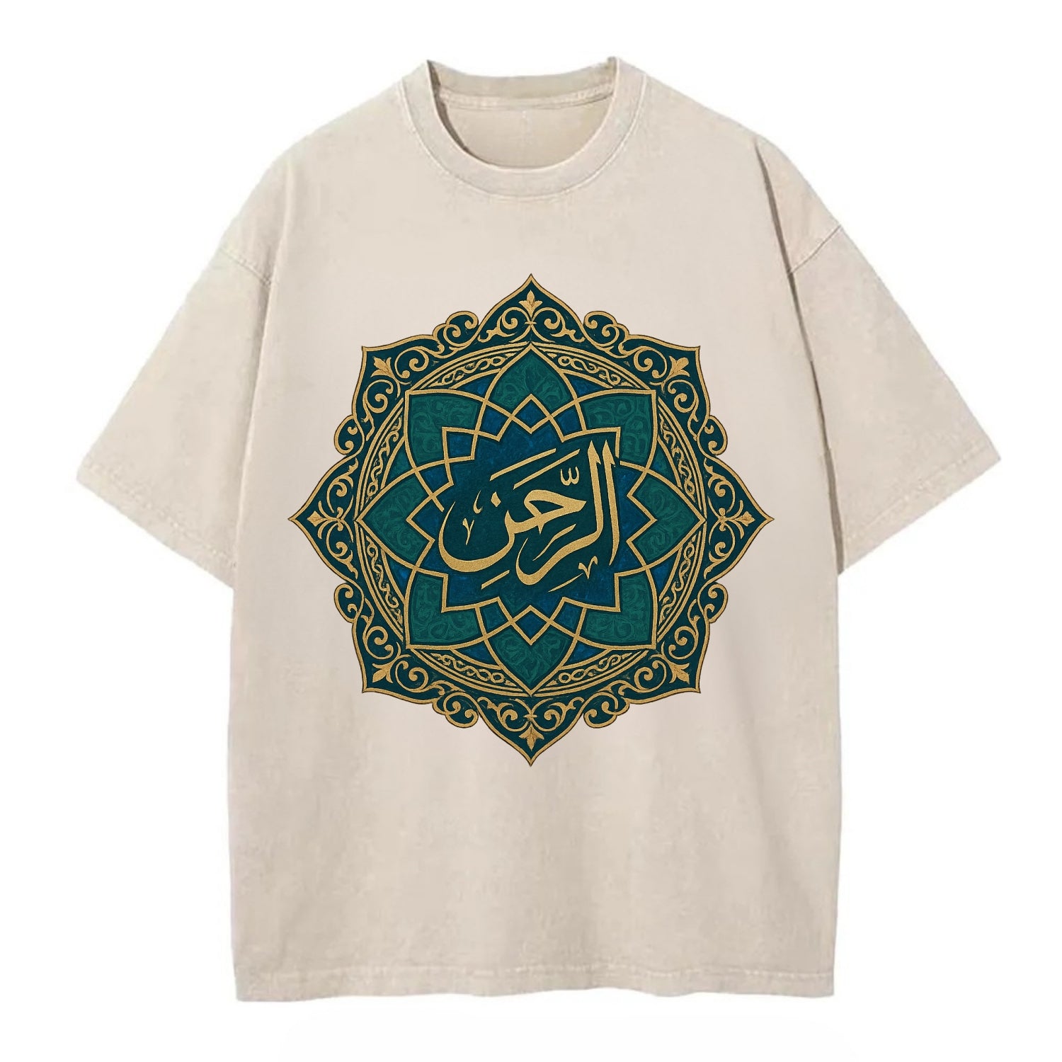 Ar-Rahman Geometric - Vintage T-shirt - Off White