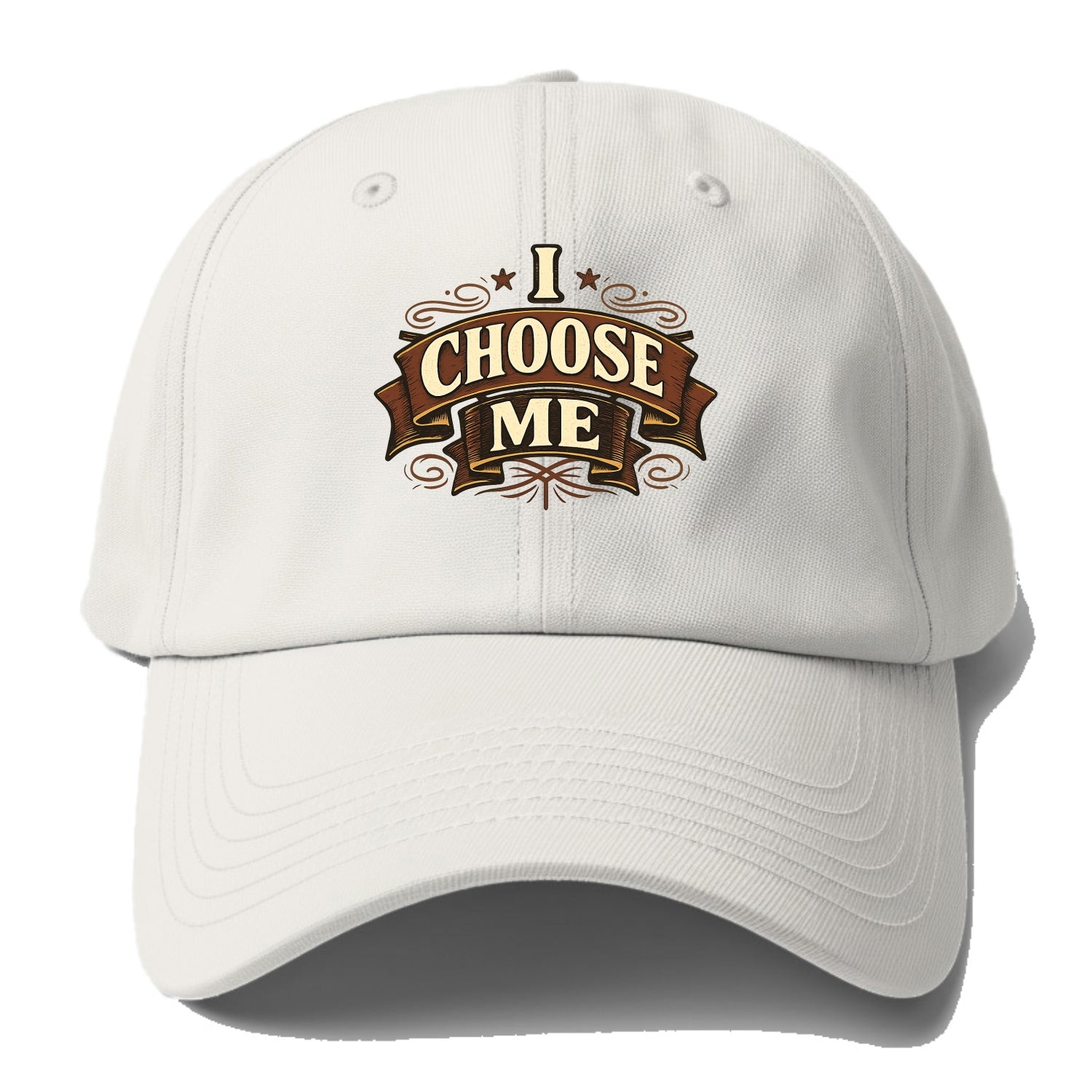 Bold typography design - "I CHOOSE ME" - self-priority, self-selection - Baseball Cap For Big Heads - Off White