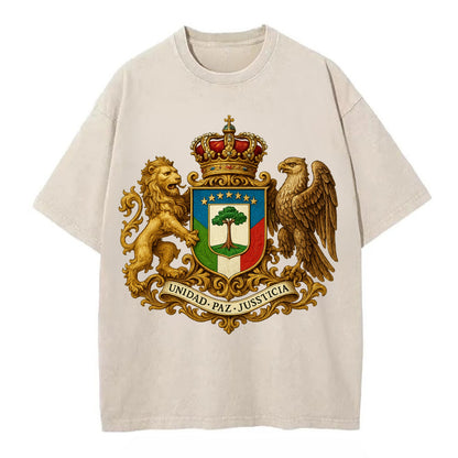 Equatorial Guinea Silk Cotton Tree Emblem - Vintage T-shirt - Off White