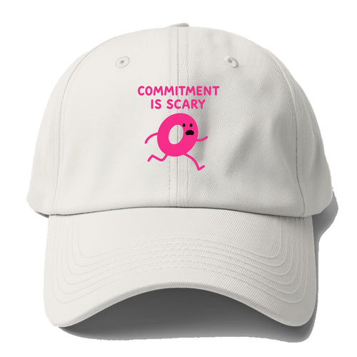 COMMITMENT IS SCARY | Terrified ring running away - Baseball Cap For Big Heads