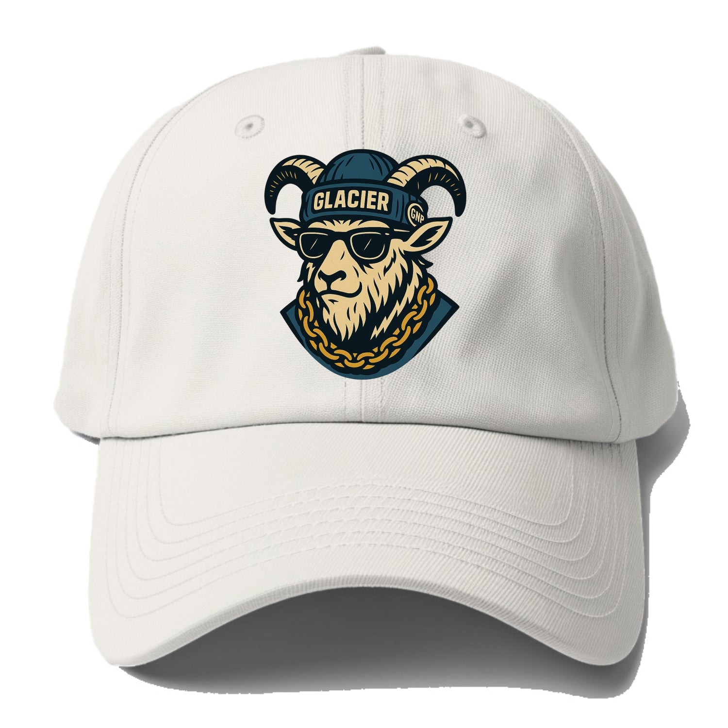 Glacier Mountain Goat - Baseball Cap For Big Heads - Off White