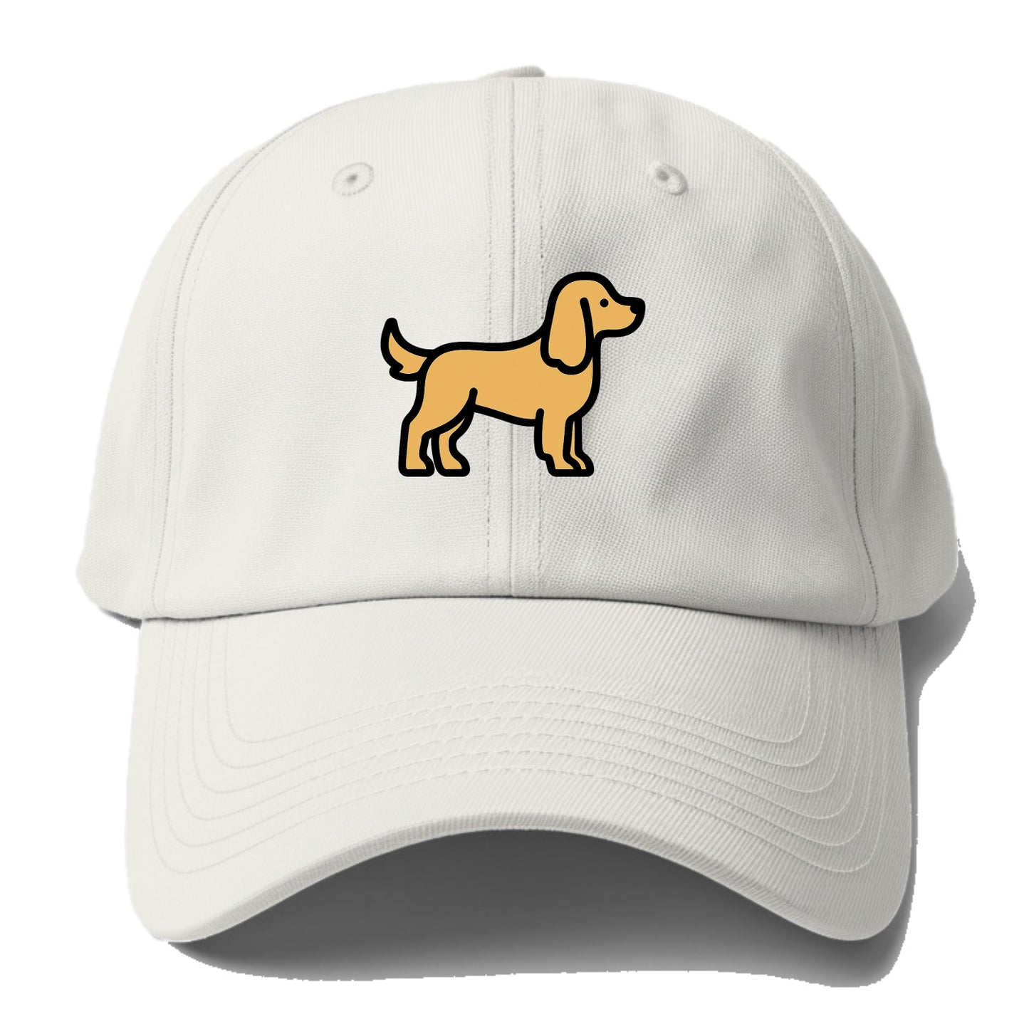 Cocker Spaniel - Golden colored flat side profile - Baseball Cap - Off White