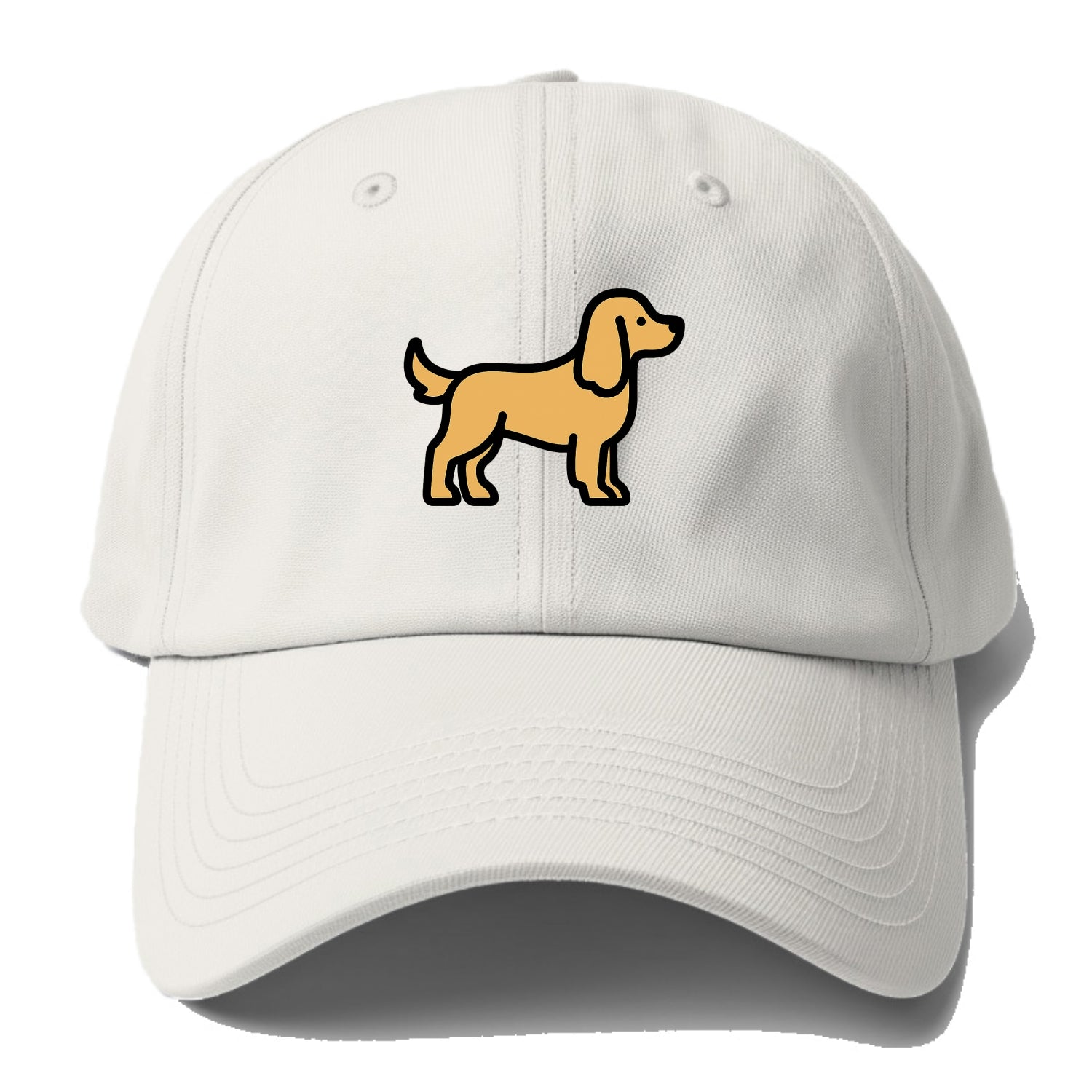 Cocker Spaniel - Golden colored flat side profile - Baseball Cap - Off White