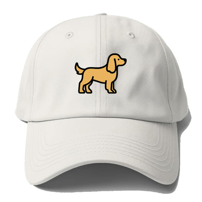 Cocker Spaniel - Golden colored flat side profile - Baseball Cap - Off White