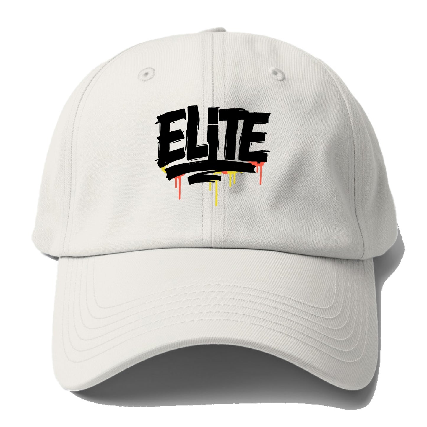 Bold typography design - "ELITE" - top tier, highest level - Baseball Cap - Off White