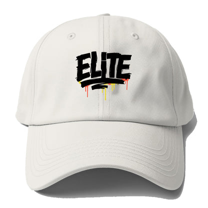 Bold typography design - "ELITE" - top tier, highest level - Baseball Cap - Off White