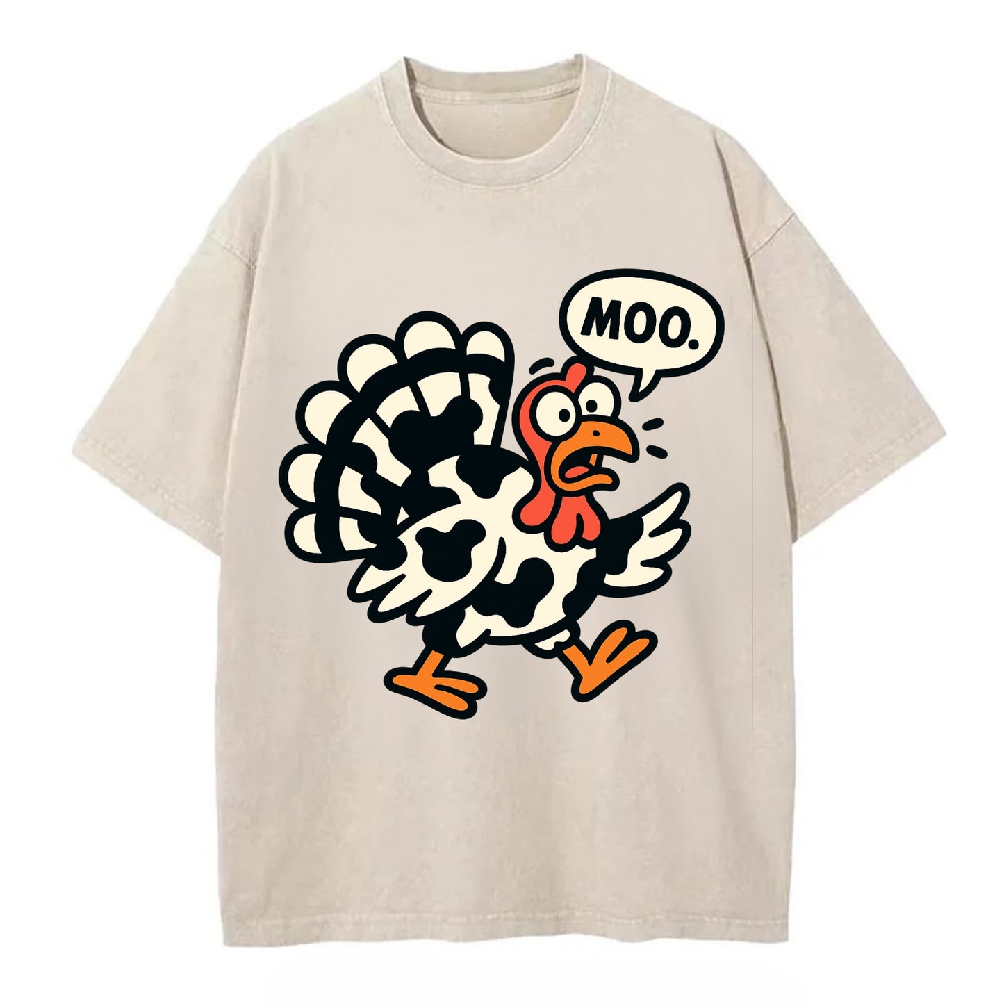 Mooing Turkey - Vintage T-shirt - Off White