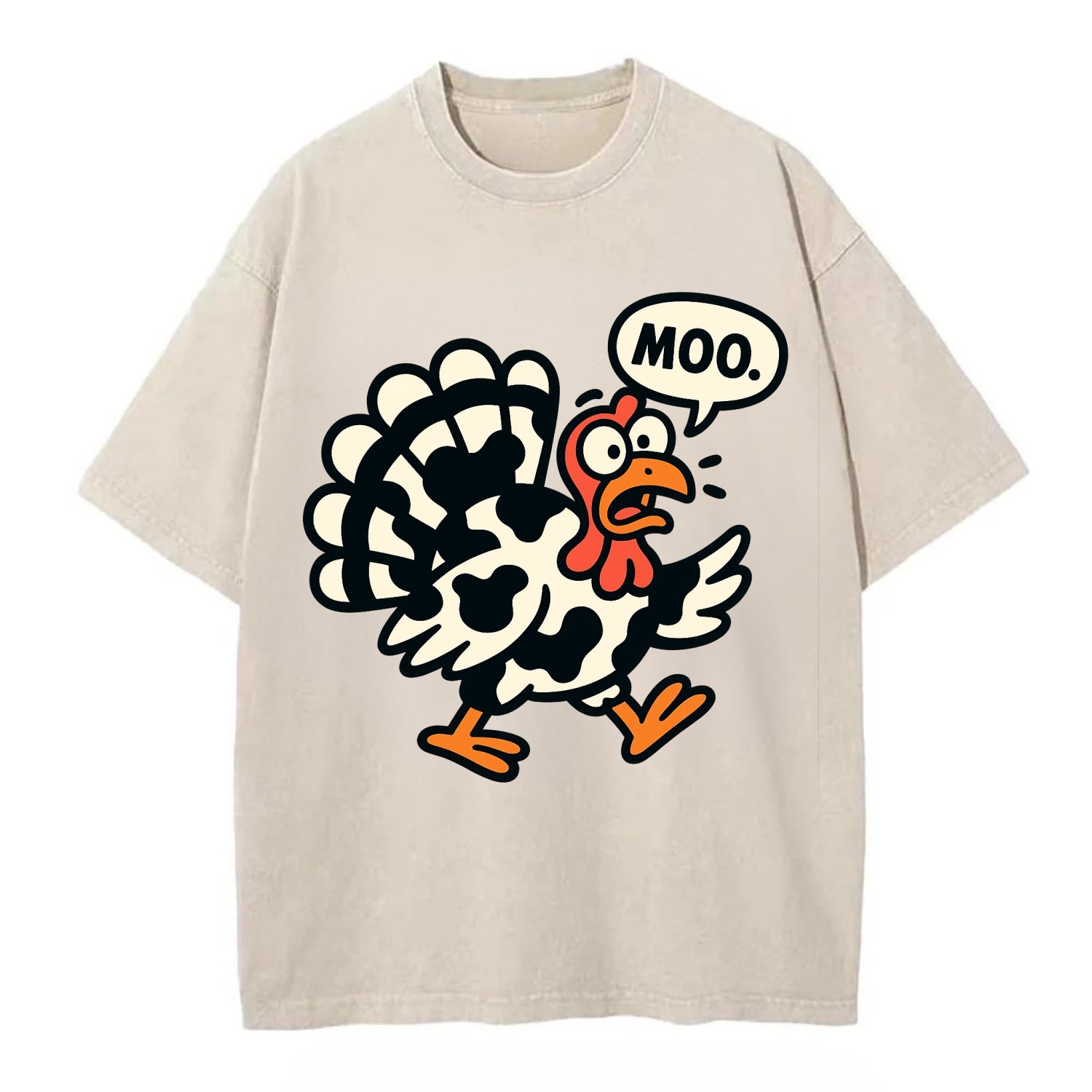 Mooing Turkey - Vintage T-shirt - Off White