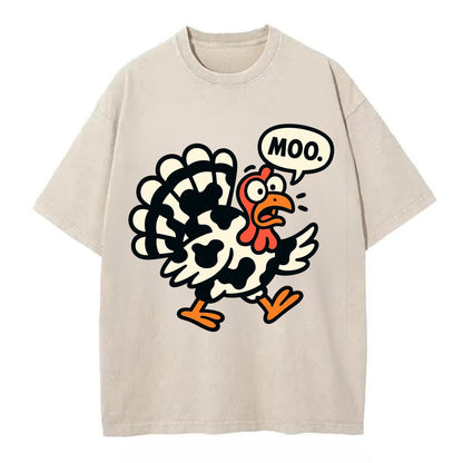 Mooing Turkey - Vintage T-shirt - Off White