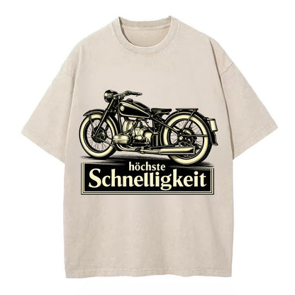 German Speed Motorcycle - Vintage T-shirt - Off White