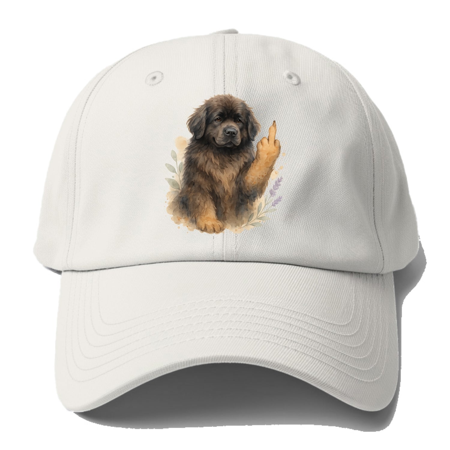 Newfoundland fluffy bear-like with webbed paws, massive gentle paw up - Baseball Cap - Off White