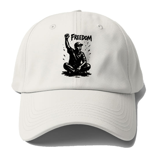 Sit-in protest figure - civil disobedience ink art - Baseball Cap For Big Heads - Off White